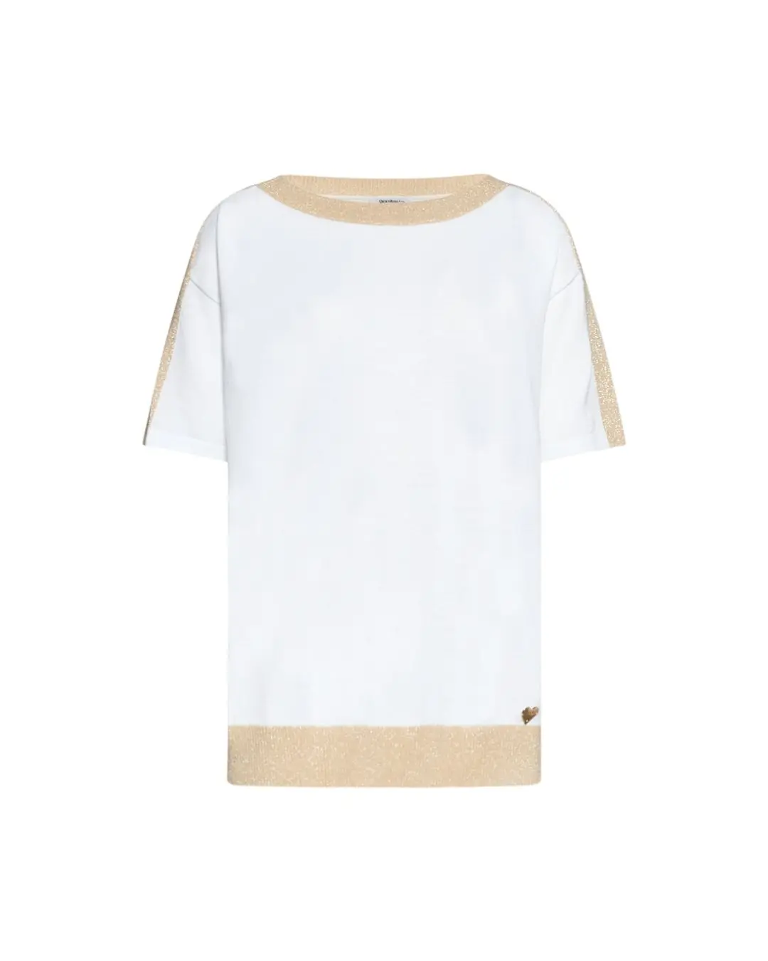 Maglia girocollo lurex LT GOLD LUREX-BIANCO