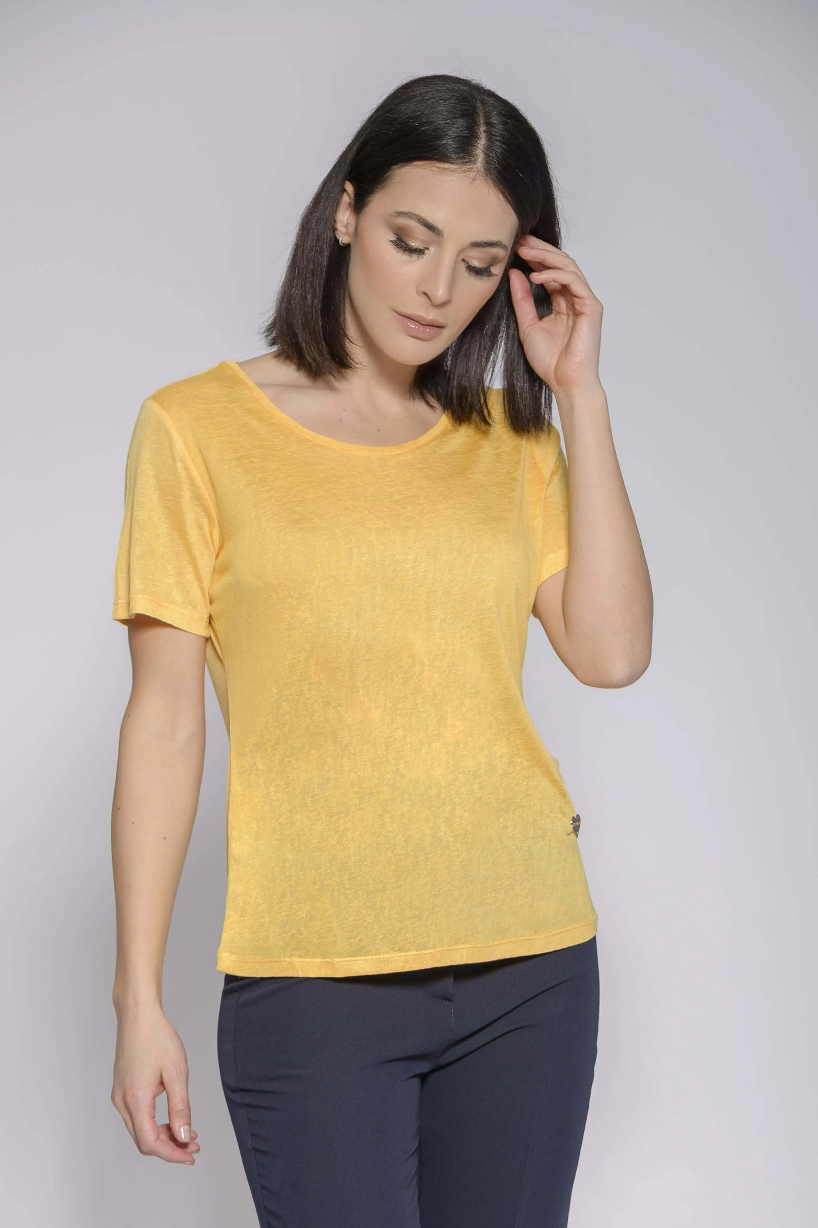 T-shirt basic fiammata GIALLO