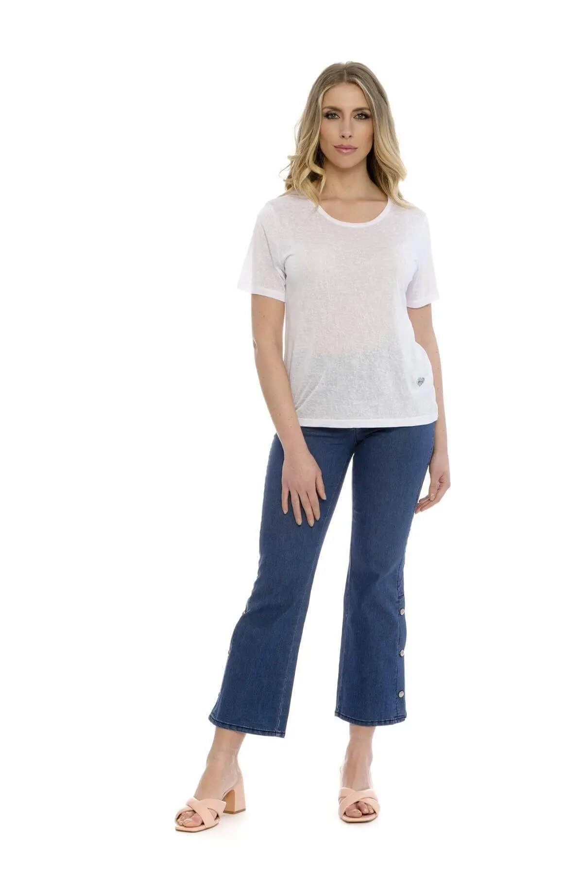 T-shirt basic fiammata BIANCO - Image 4