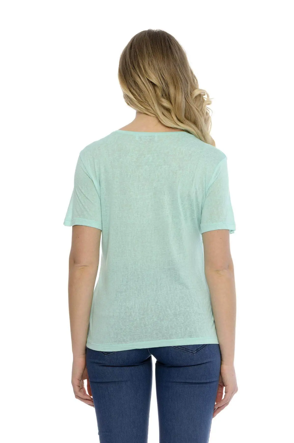 T-shirt basic fiammata VERDE ACQUA - Image 2