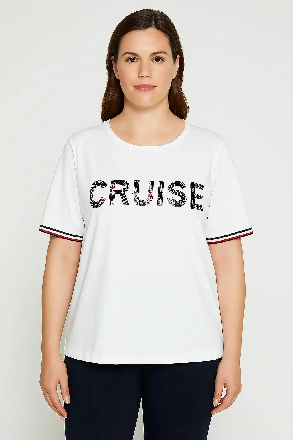 T-shirt con paillettes cruise BIANCO - Image 2