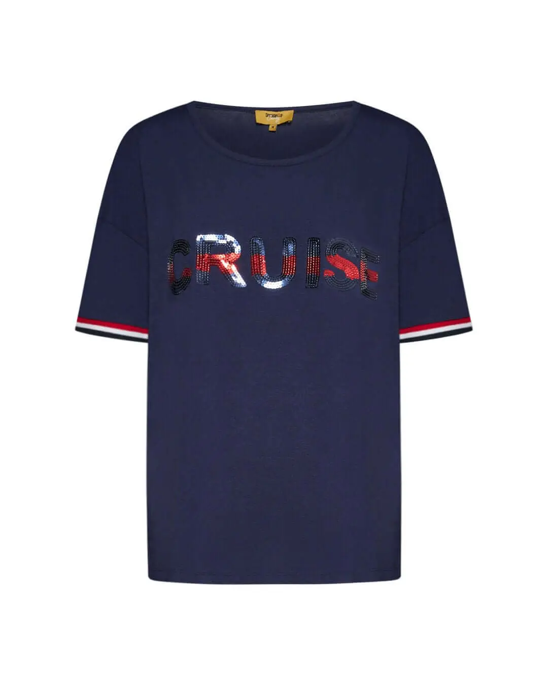 T-shirt con paillettes cruise BLU-NAVY