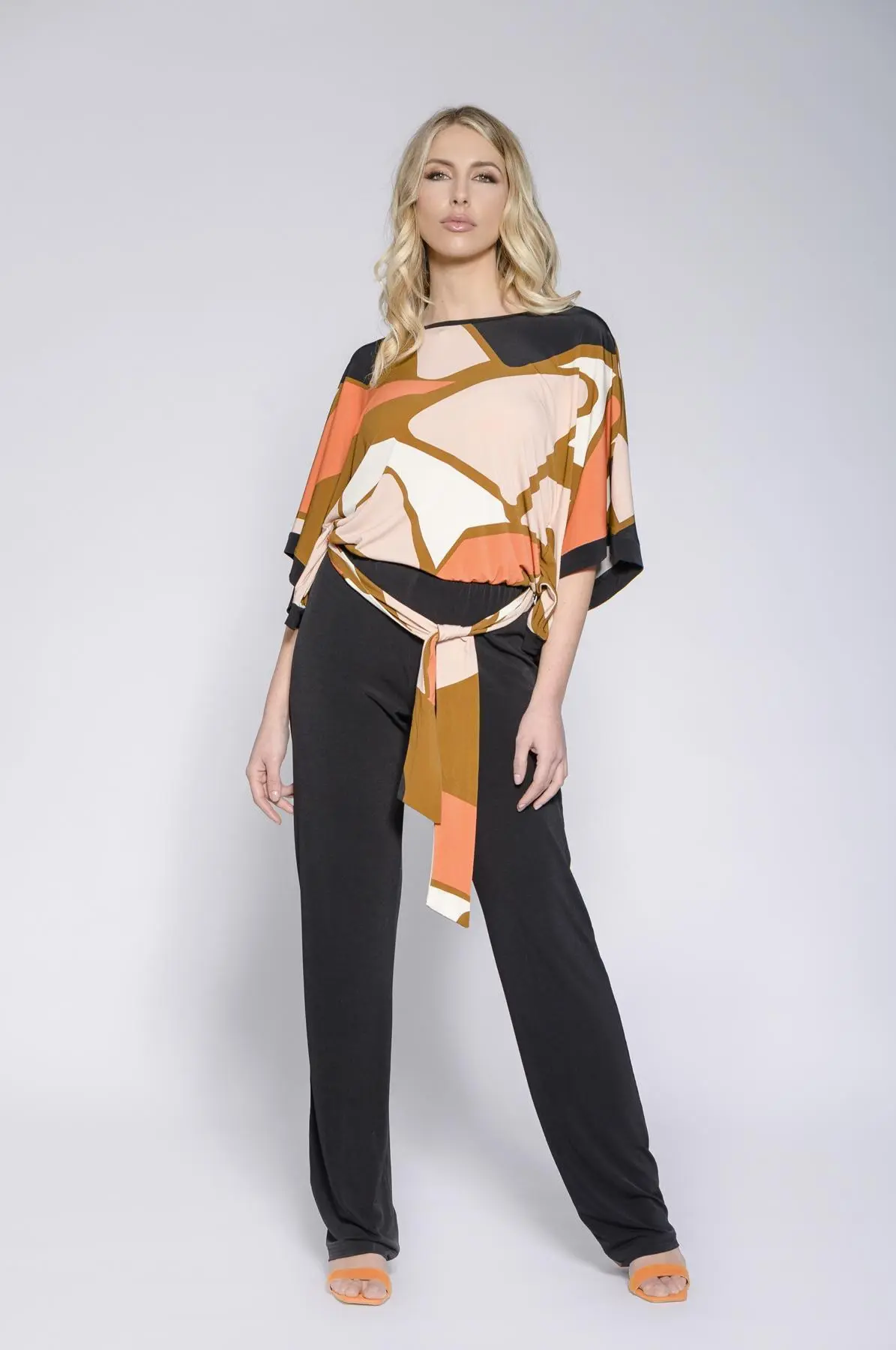 Tuta kimono fantasia NERO-ARANCIO