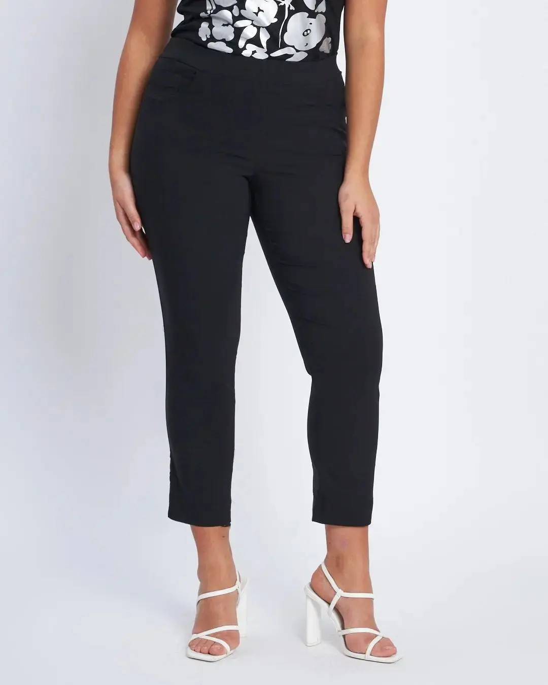 Pantalone pinocchietto con ricamo NERO - Image 3