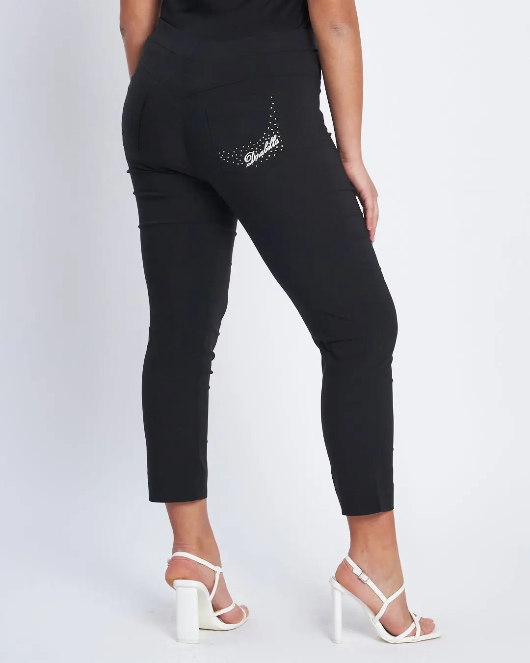 Pantalone pinocchietto con ricamo NERO - Image 6