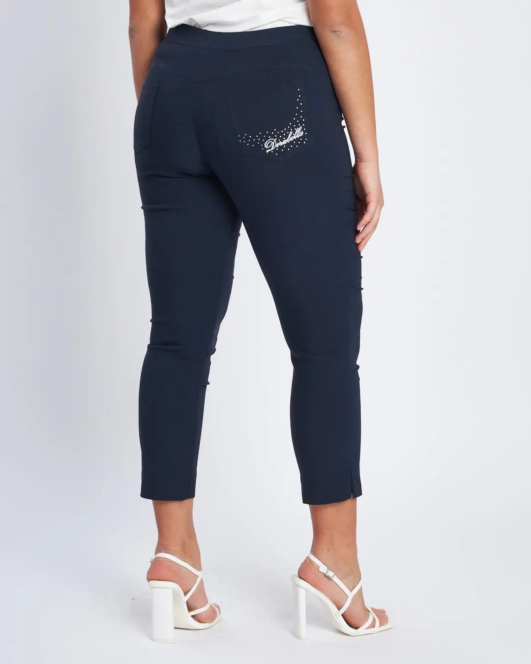 Pantalone pinochhietto con ricamo BLU - Image 6