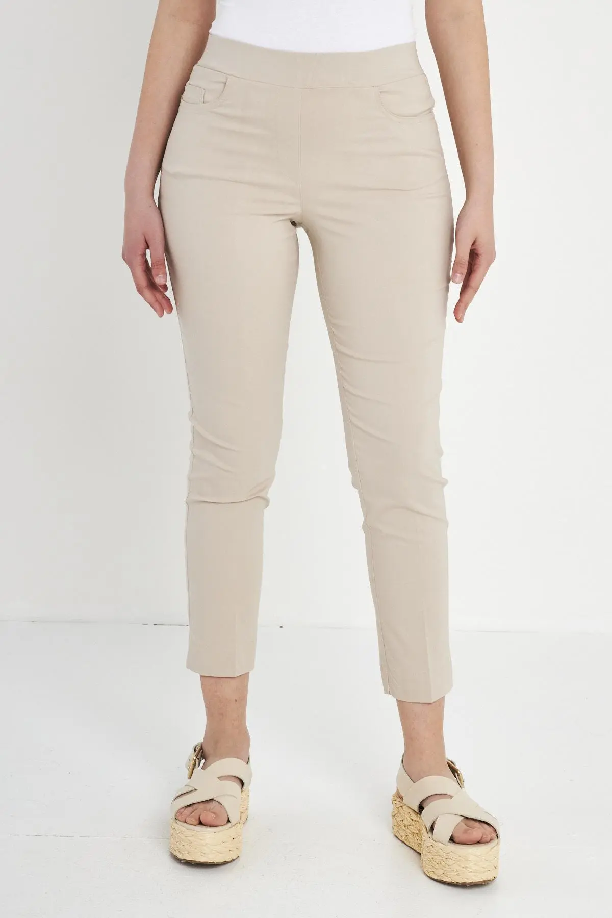 Pantalone pinocchietto con ricamo SABBIA - Image 4