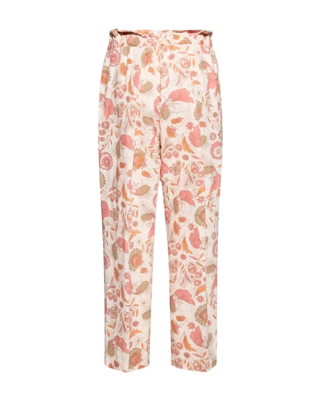 Pantalone fantasia fiori in lino FANTASIA - Image 2
