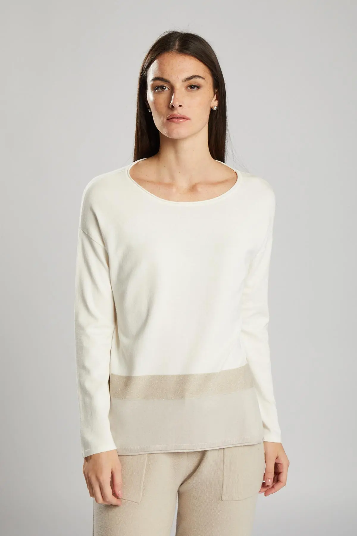 Maglia dettaglio lurex PANNA