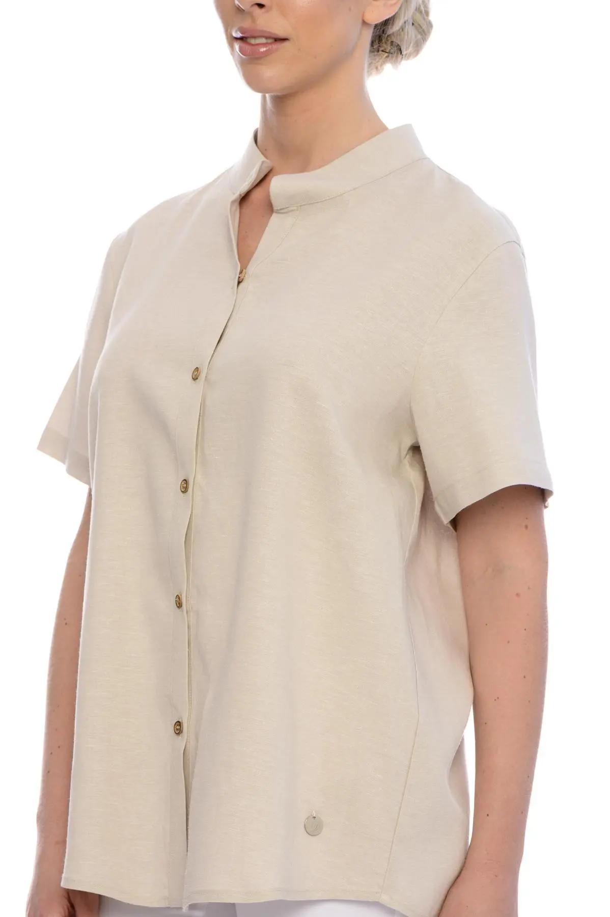 Camicia collo coreana NATURALE - Image 3