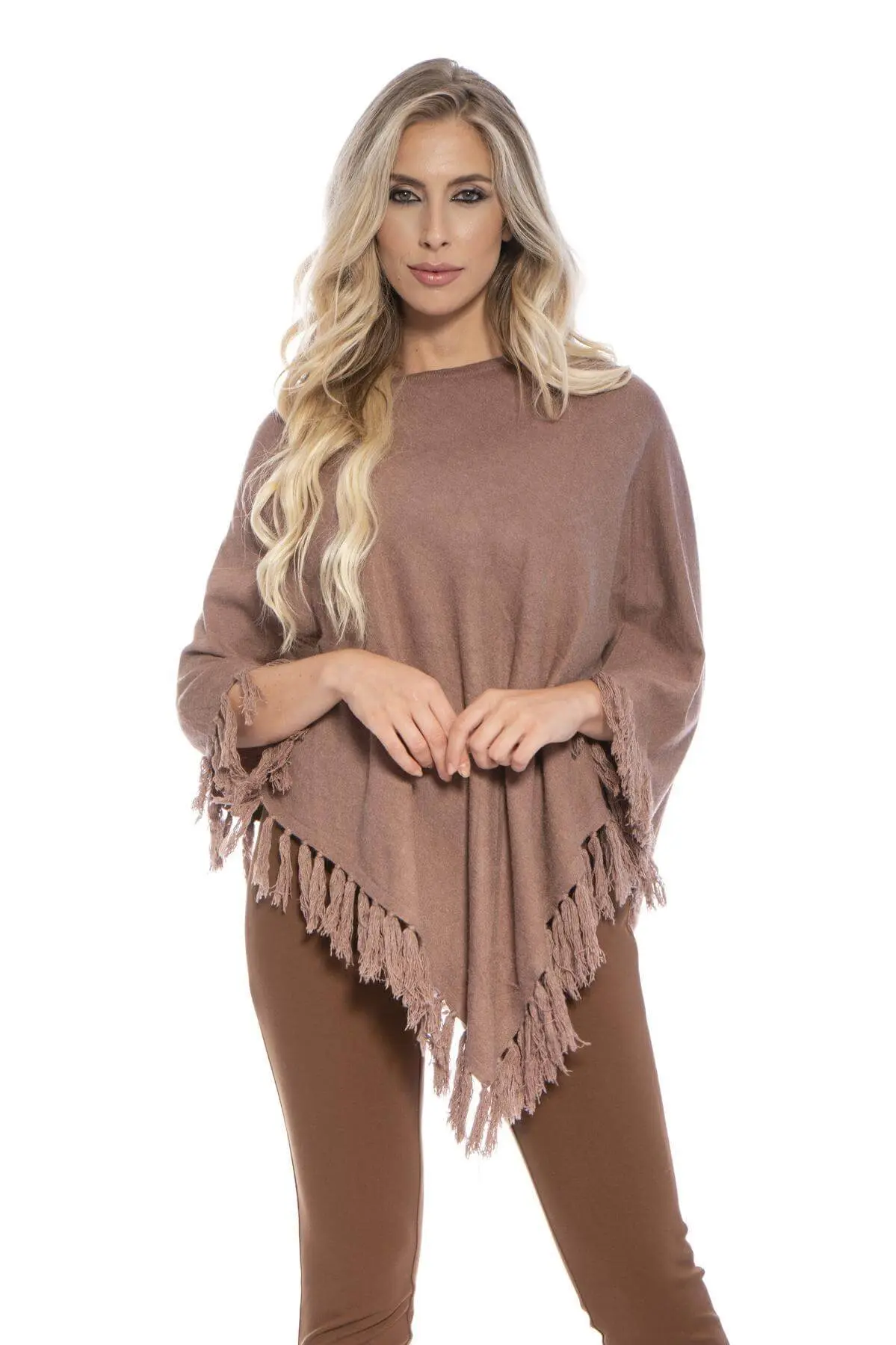Poncho frange NOCCIOLA - Image 3