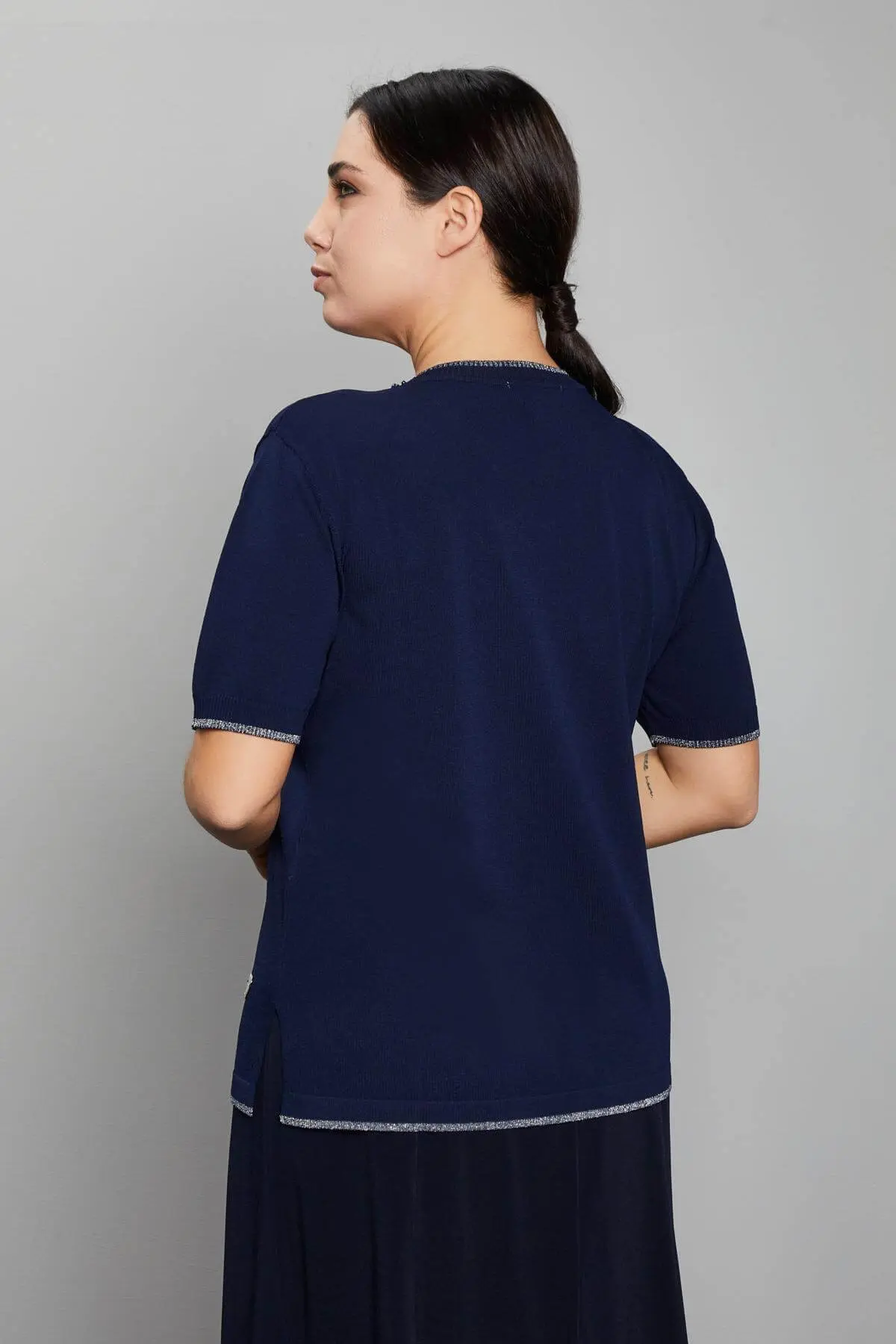 Maglia scollo a V BLUE NAVY - Image 5