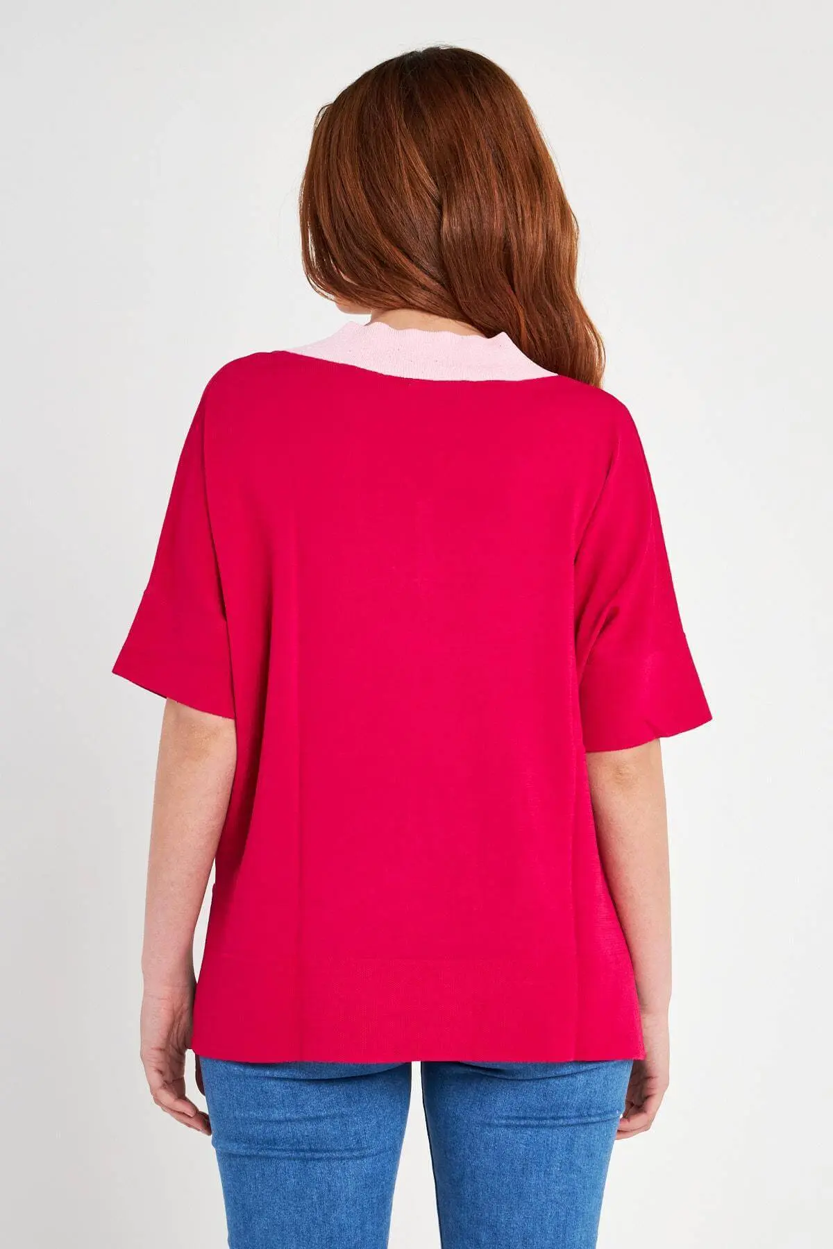 Maglia con scollo a V MAGENTA - Image 4