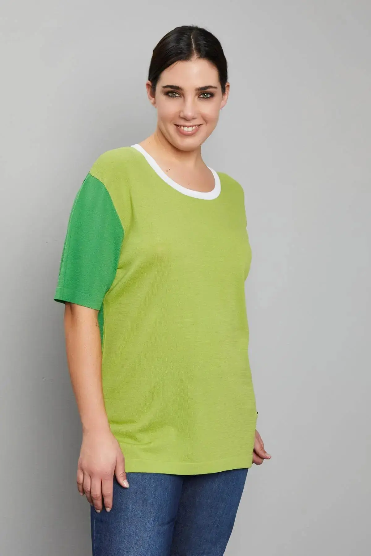 Maglia con manica righe PISTACCHIO - Image 2