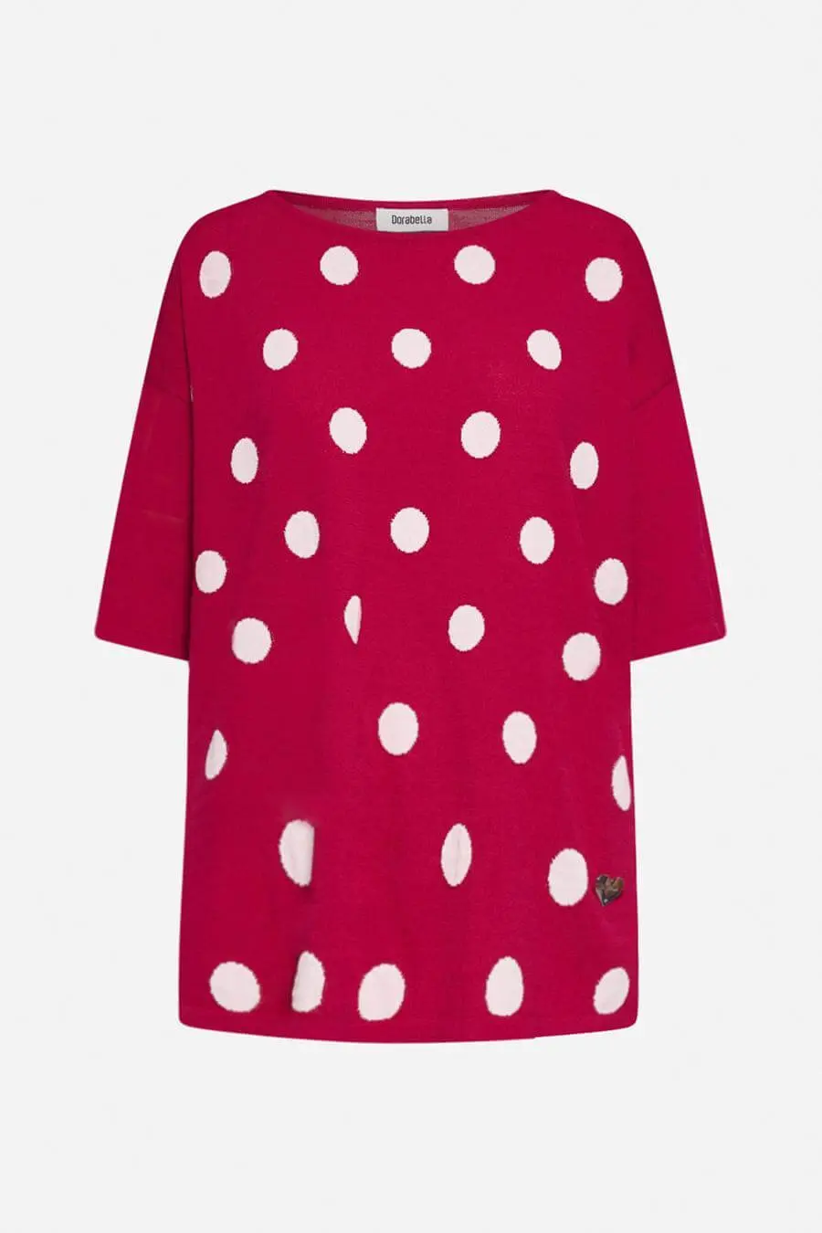 Maglia a pois in viscosa MAGENTA - Image 2