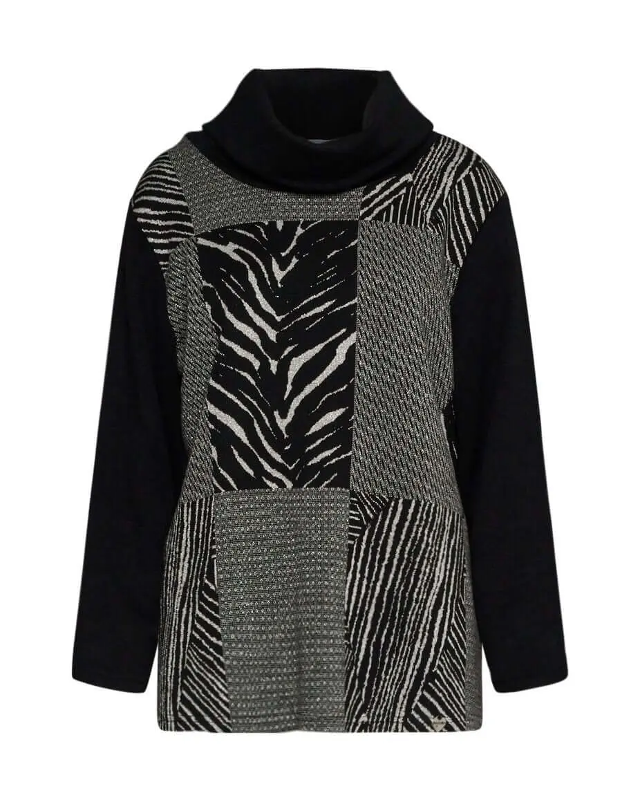 Maglia in fantasia NERO - Image 2