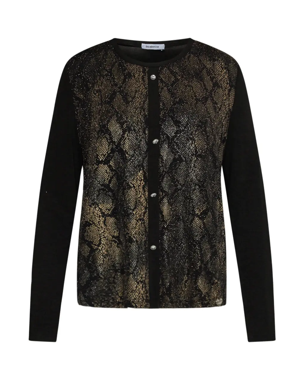 Maglia in fantasia pitonata lurex NERO - Image 3