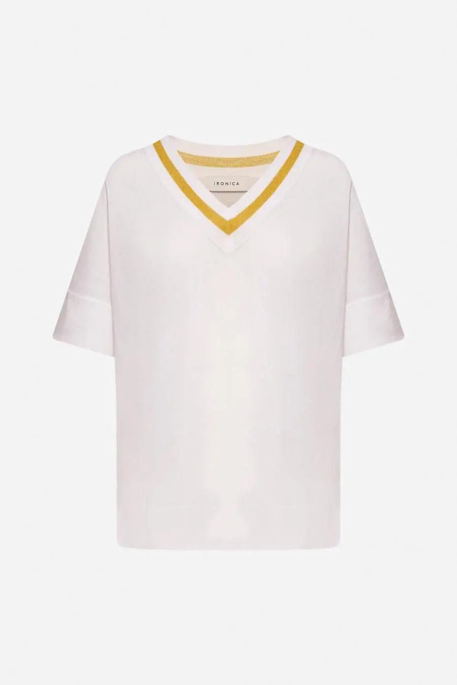 Maglia scollo a V lurex MANGO