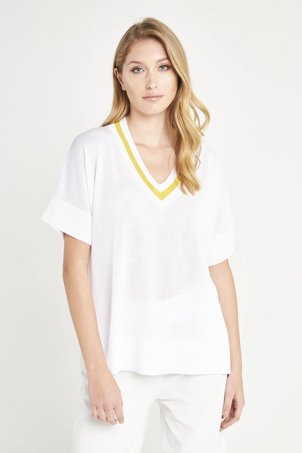 Maglia scollo a V lurex MANGO - Image 5