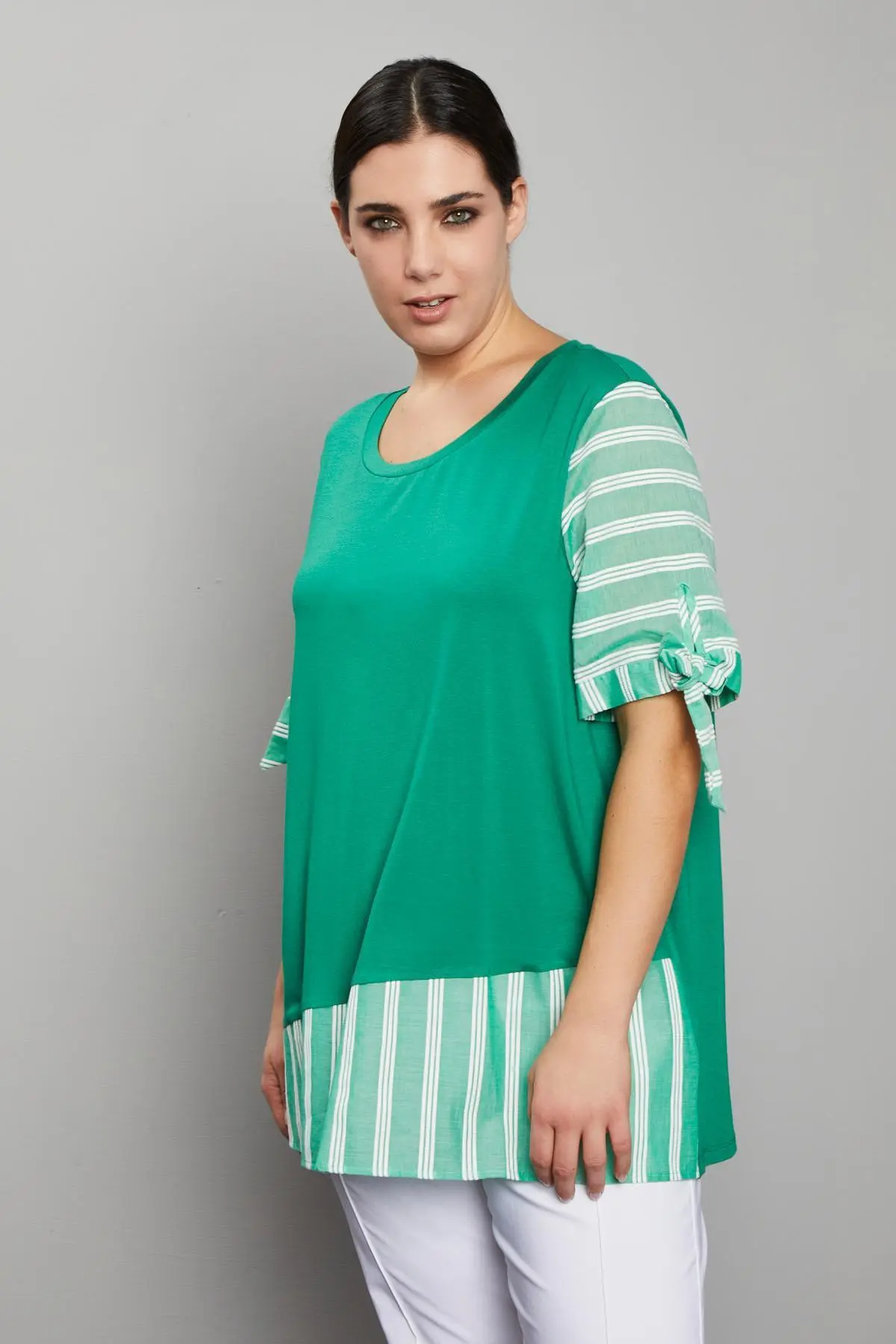 Maglia unito a righe VERDE