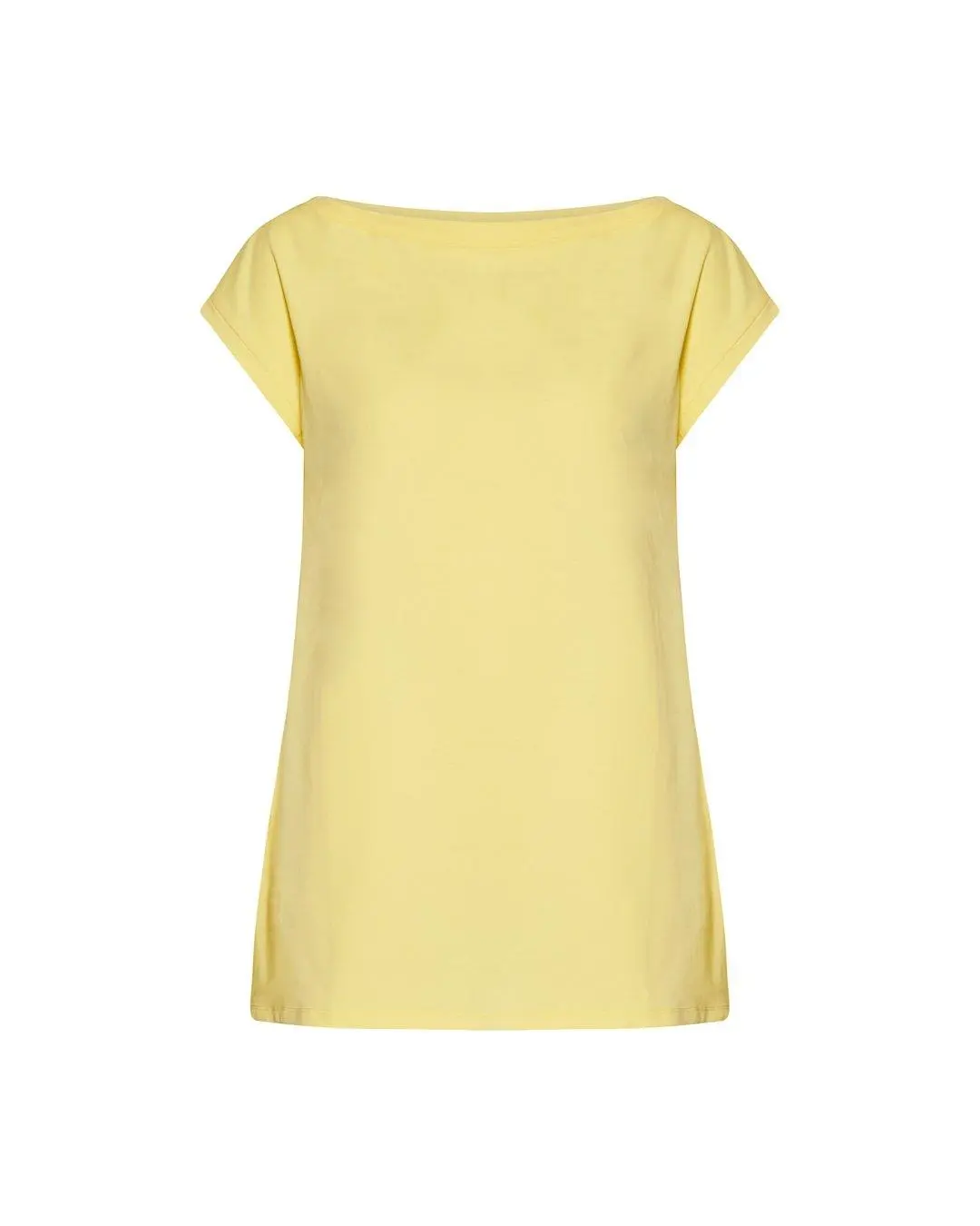 T-shirt scollo a barca GIALLO