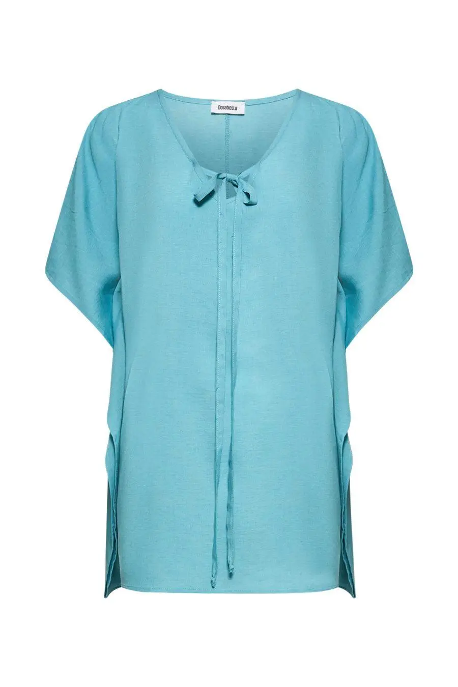 CASACCA BASIC IN LINO TURCHESE - Image 2