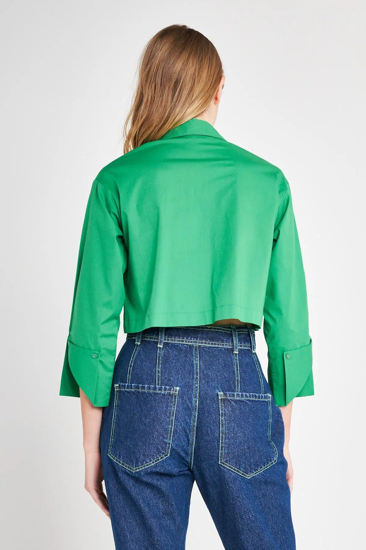 Camicia crop VERDE BANDIERA - Image 4