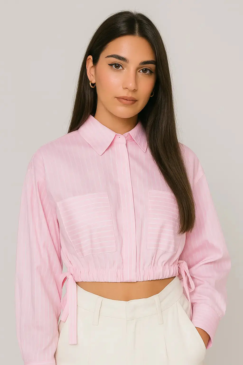 Camicia crop ROSA BUBBLE - Image 2