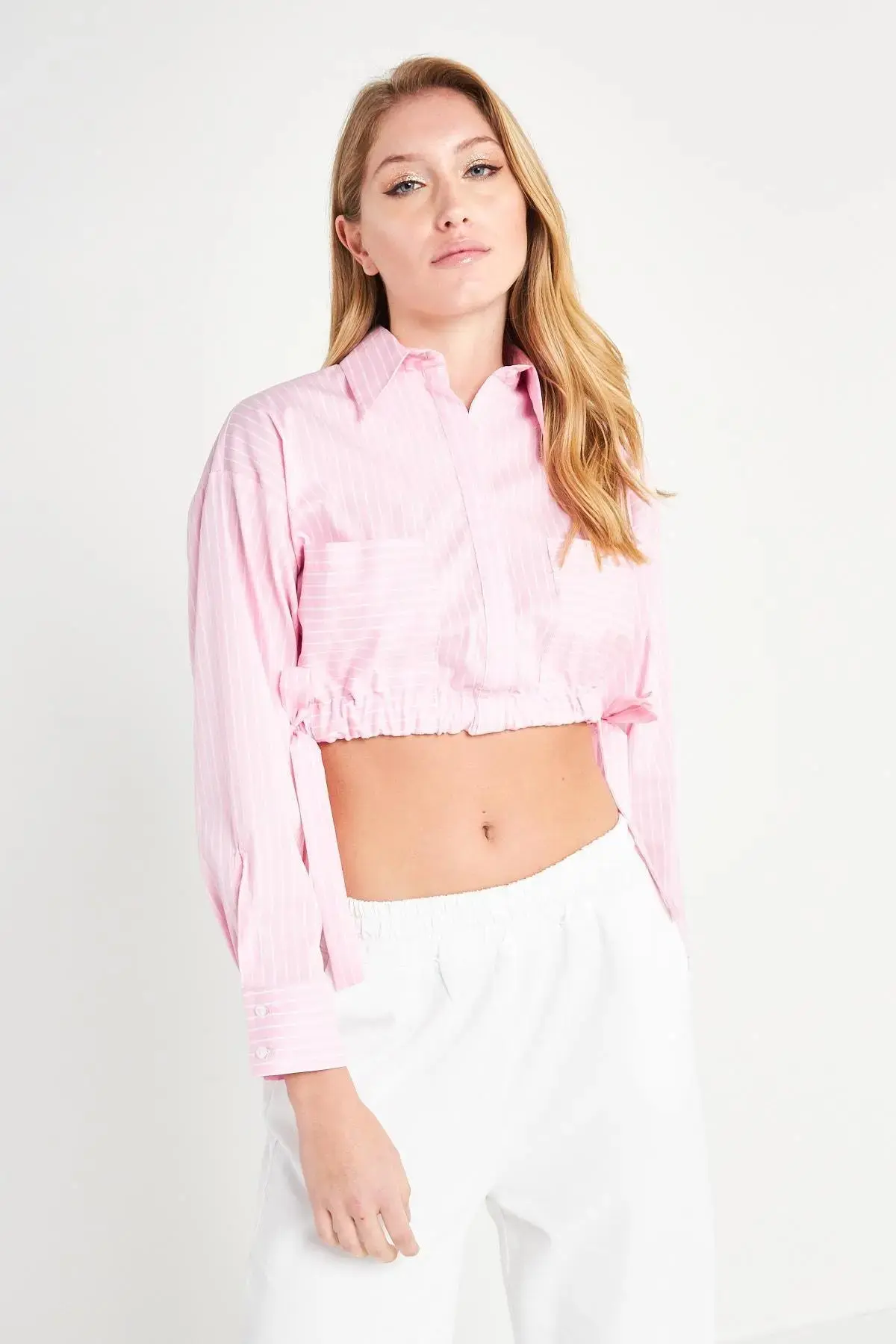 Camicia crop ROSA BUBBLE - Image 4