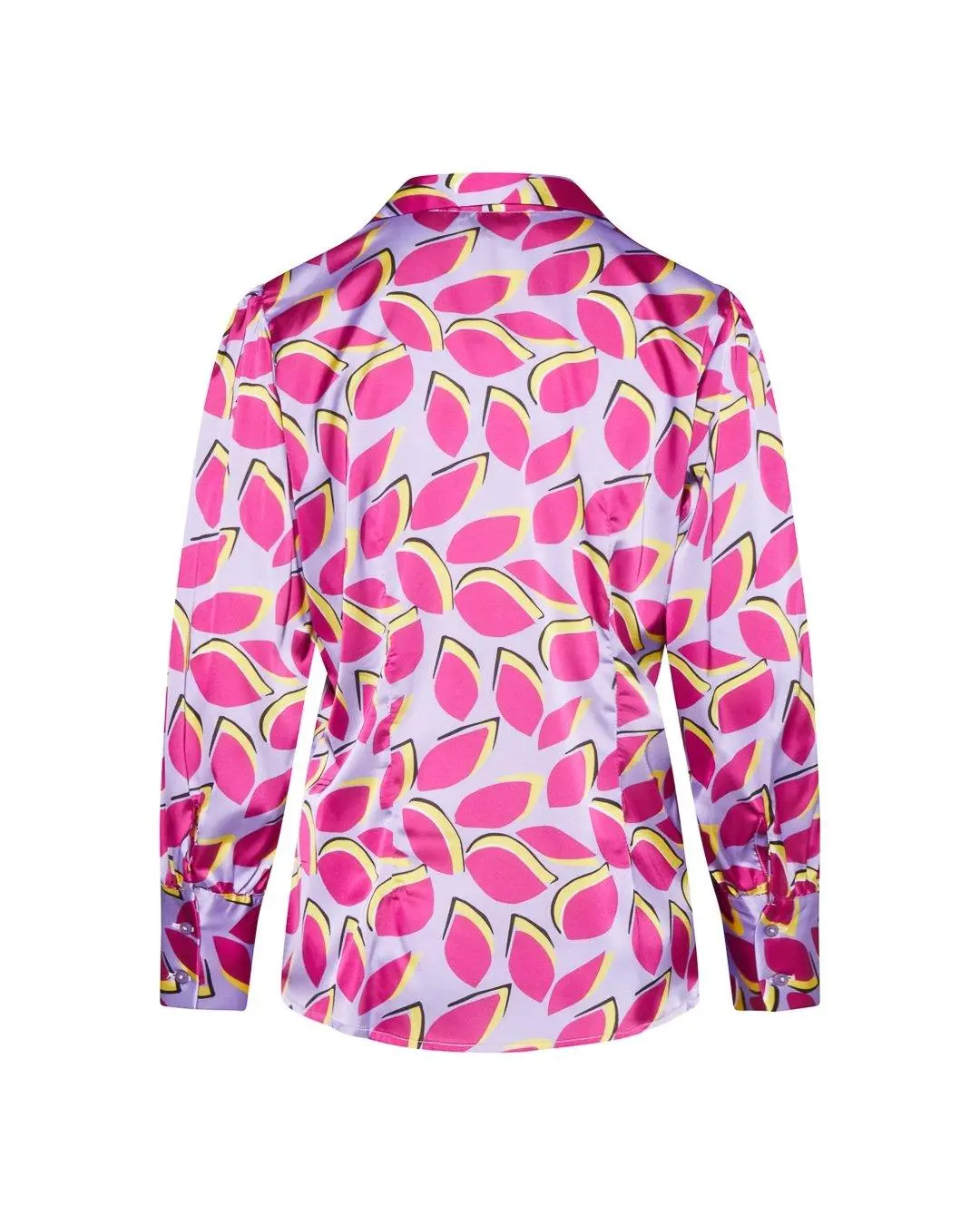 Camicia fantasia foglie LILLA