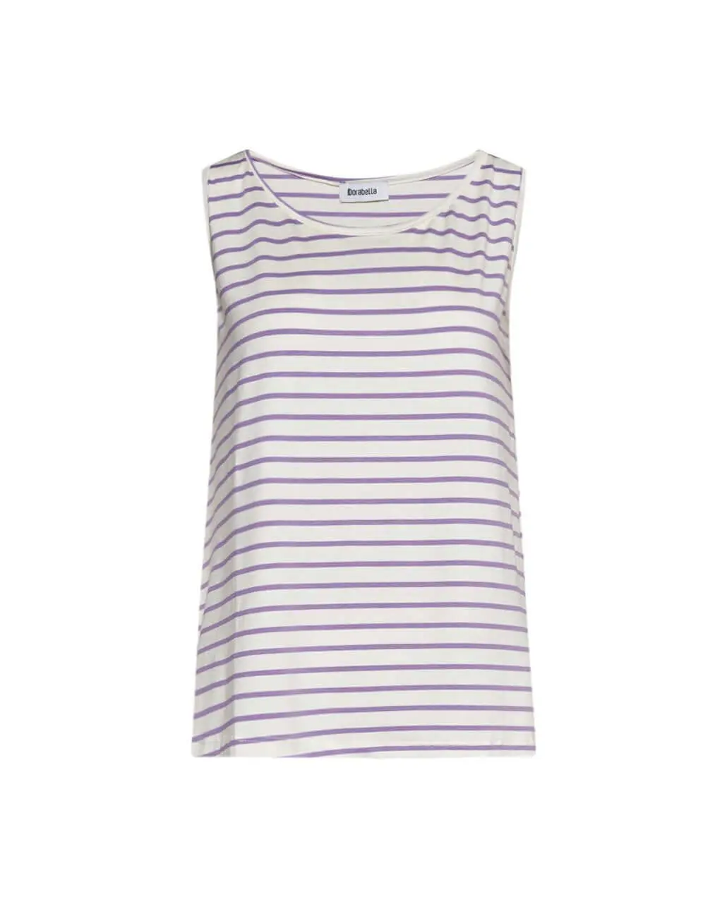 Canotta basic righe LATTE-LILLA