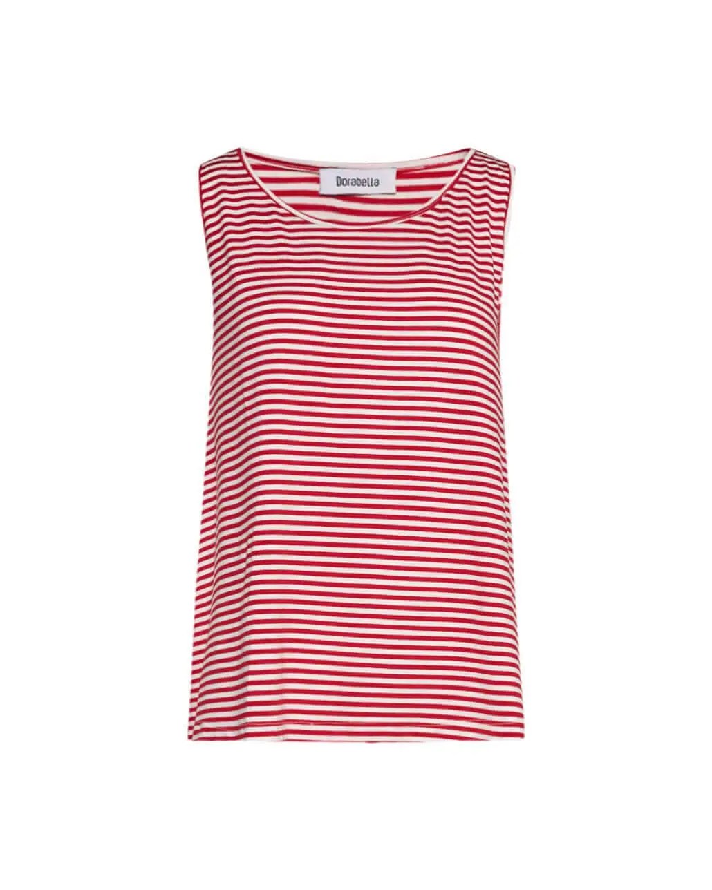 Canotta basic righe LATTE-ROSSO