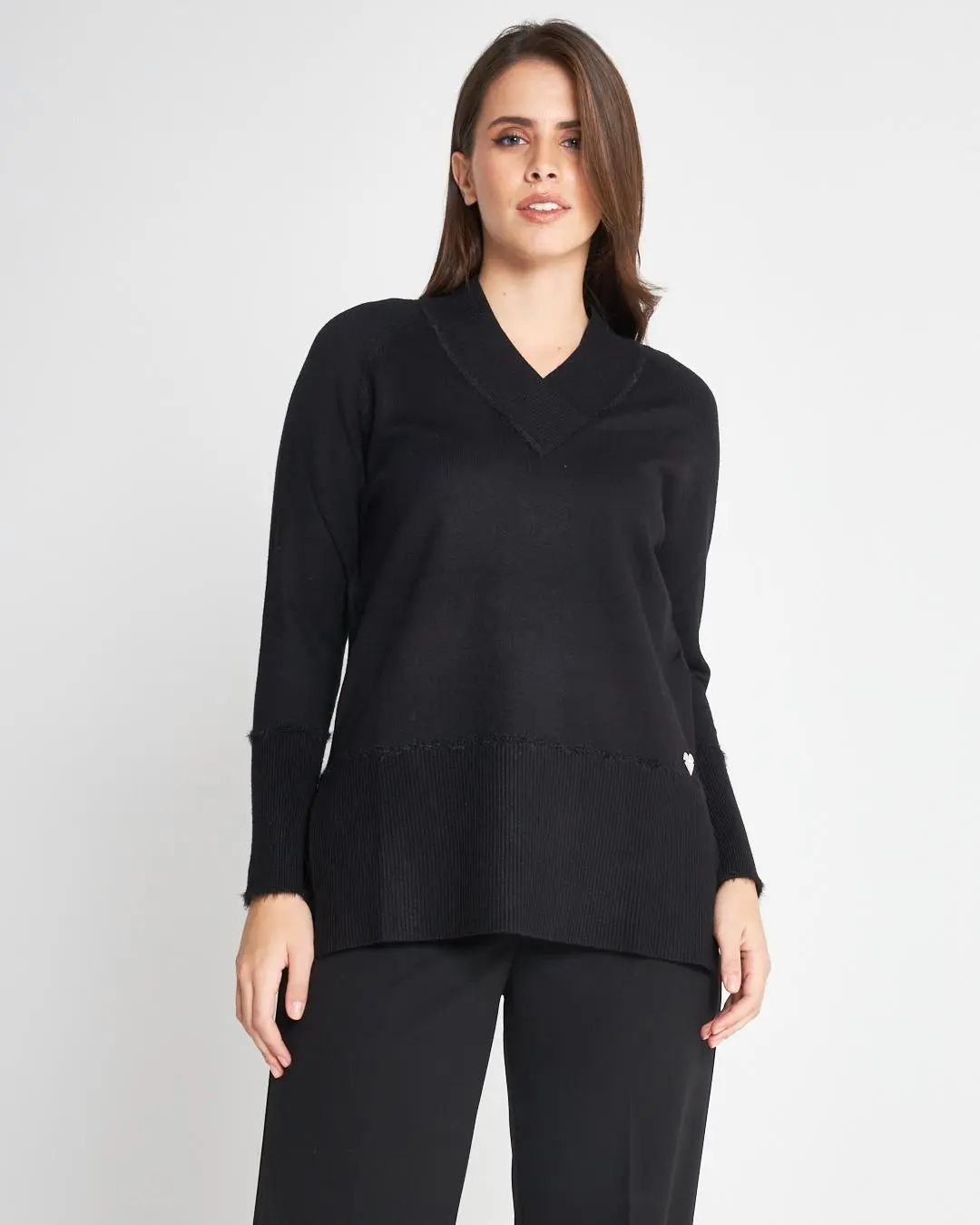 Maglia scollo V NERO - Image 3