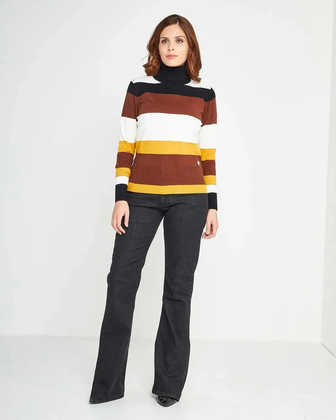 Maglia dolcevita a righe MULTICOLOR - Image 2