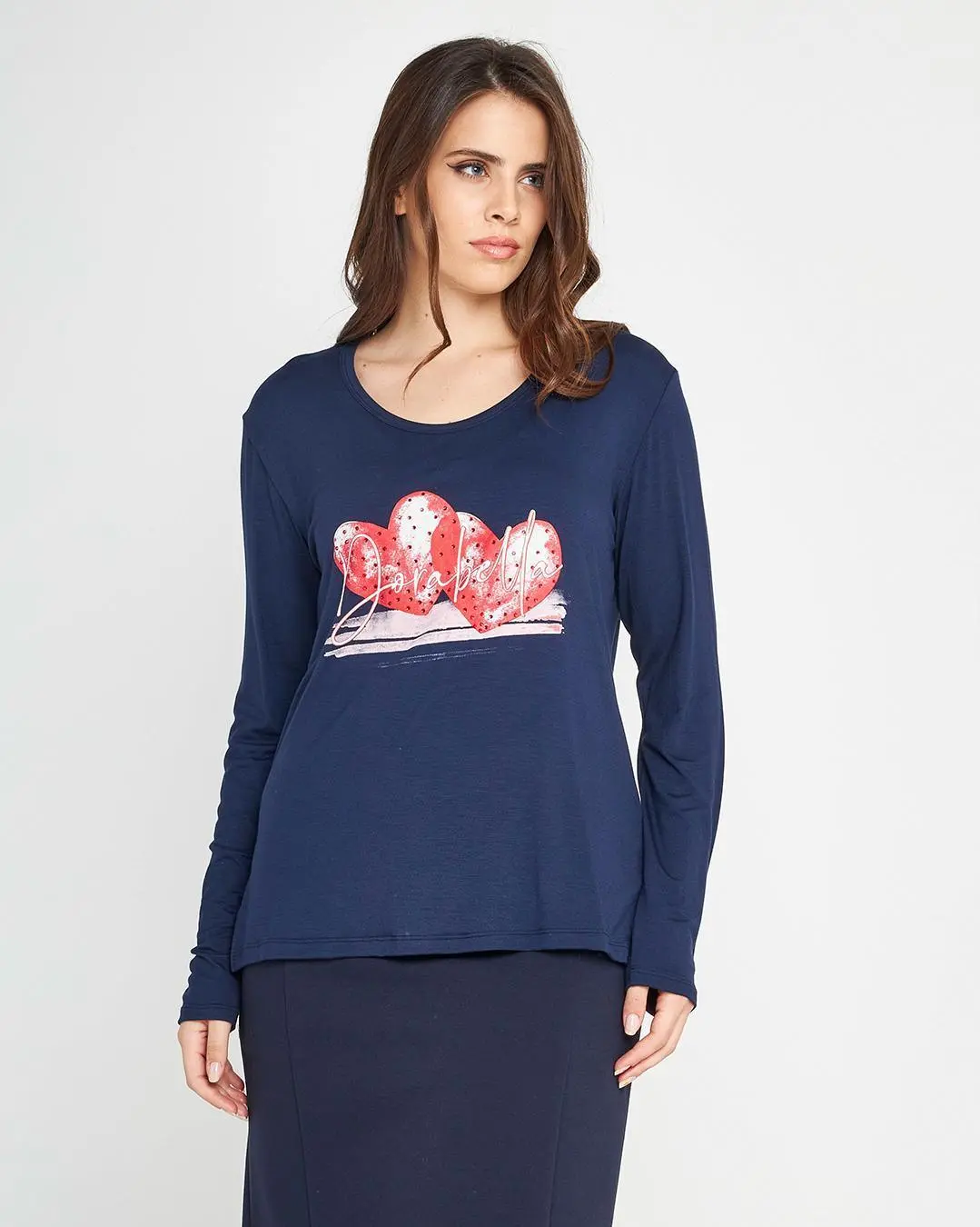 Maglia stampa cuori Blu - Image 3