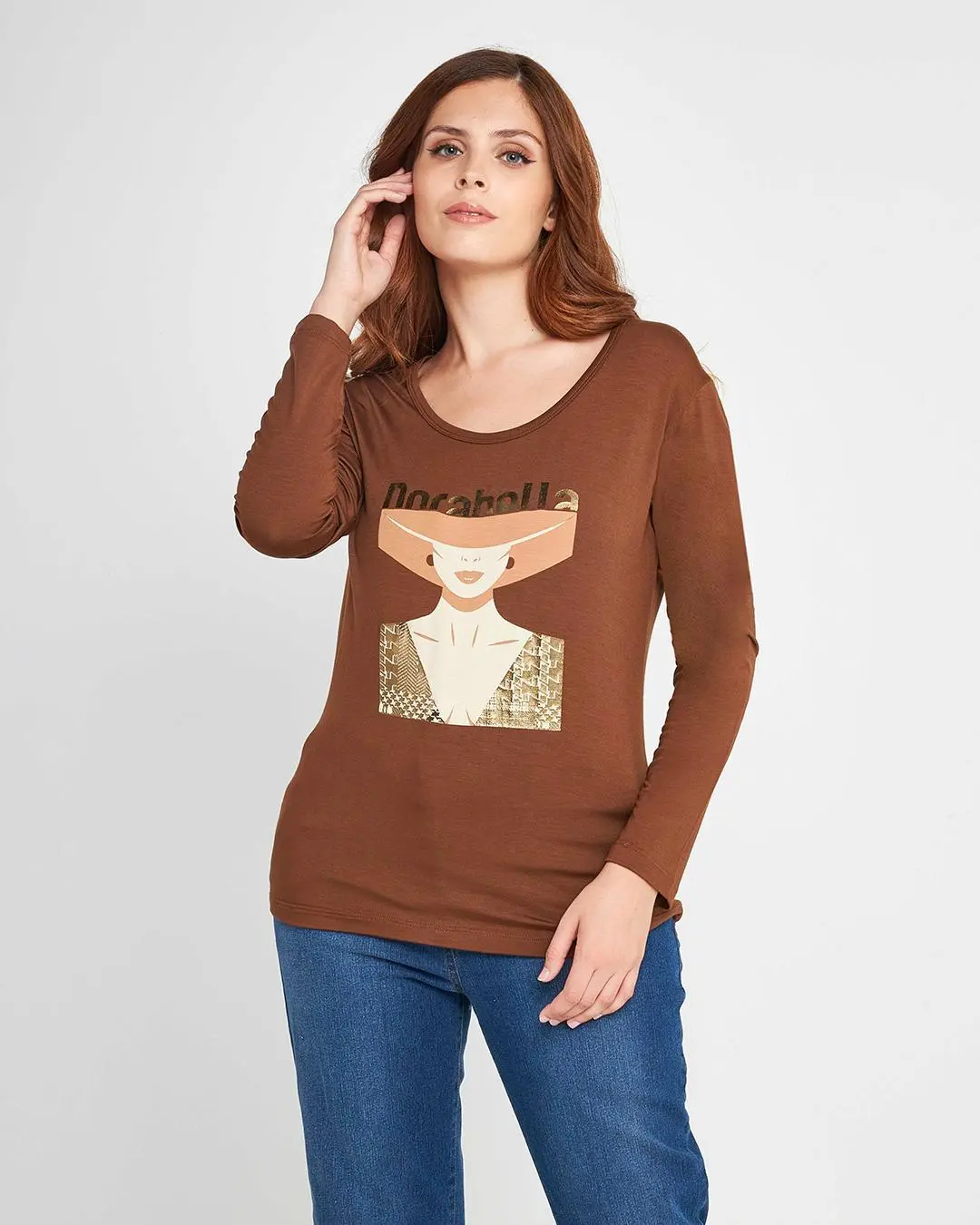 Maglia stampa woman Marrone - Image 3