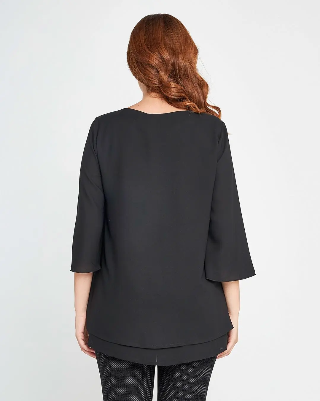 Blusa con pinces aperta Nero - Image 4