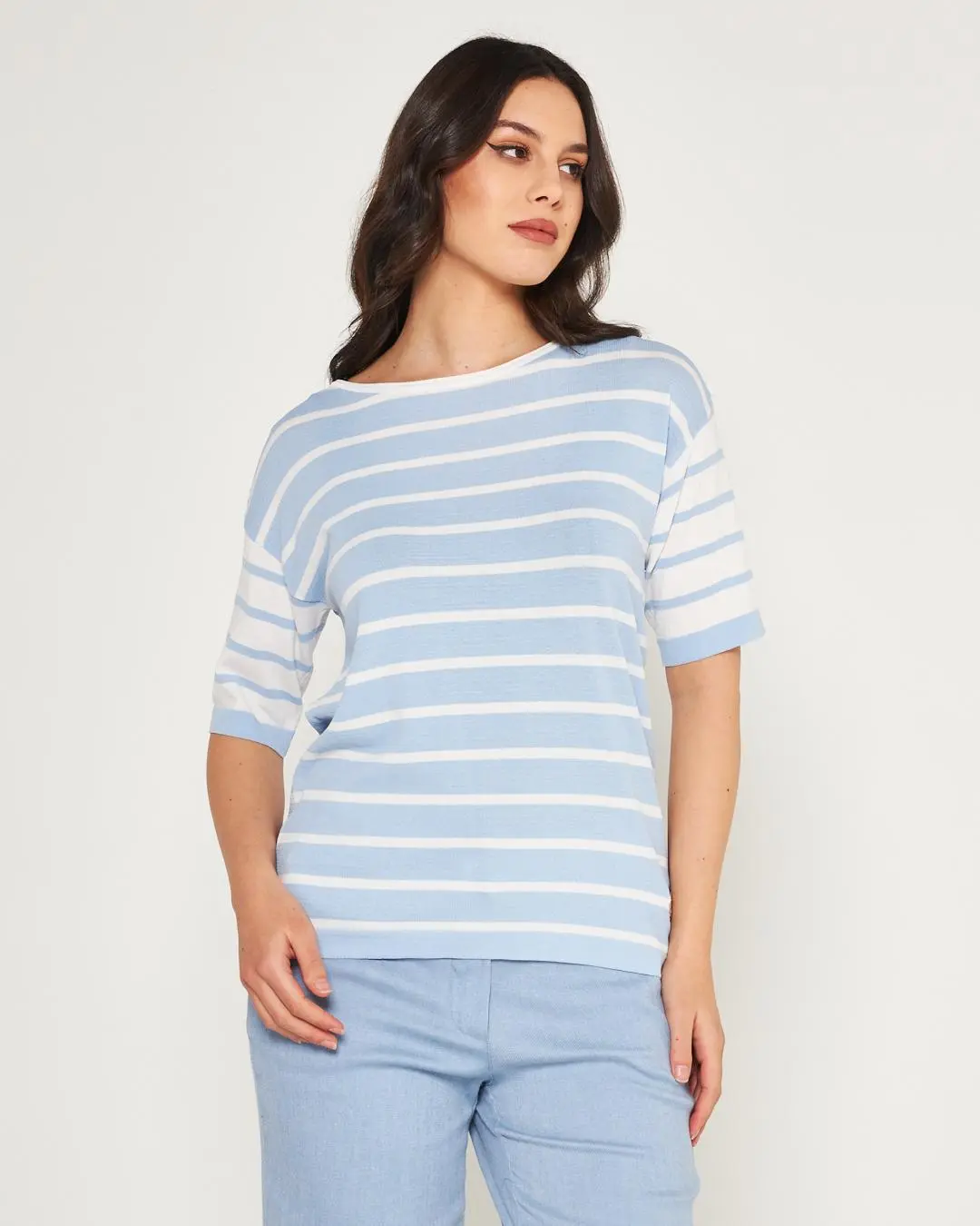 Maglia a righe Celeste - Image 3