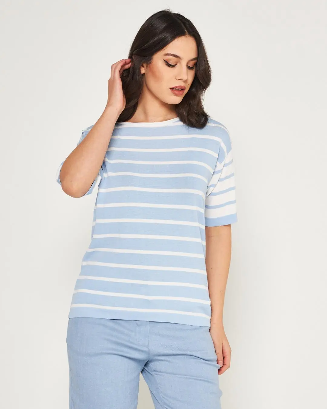 Maglia a righe Celeste - Image 5
