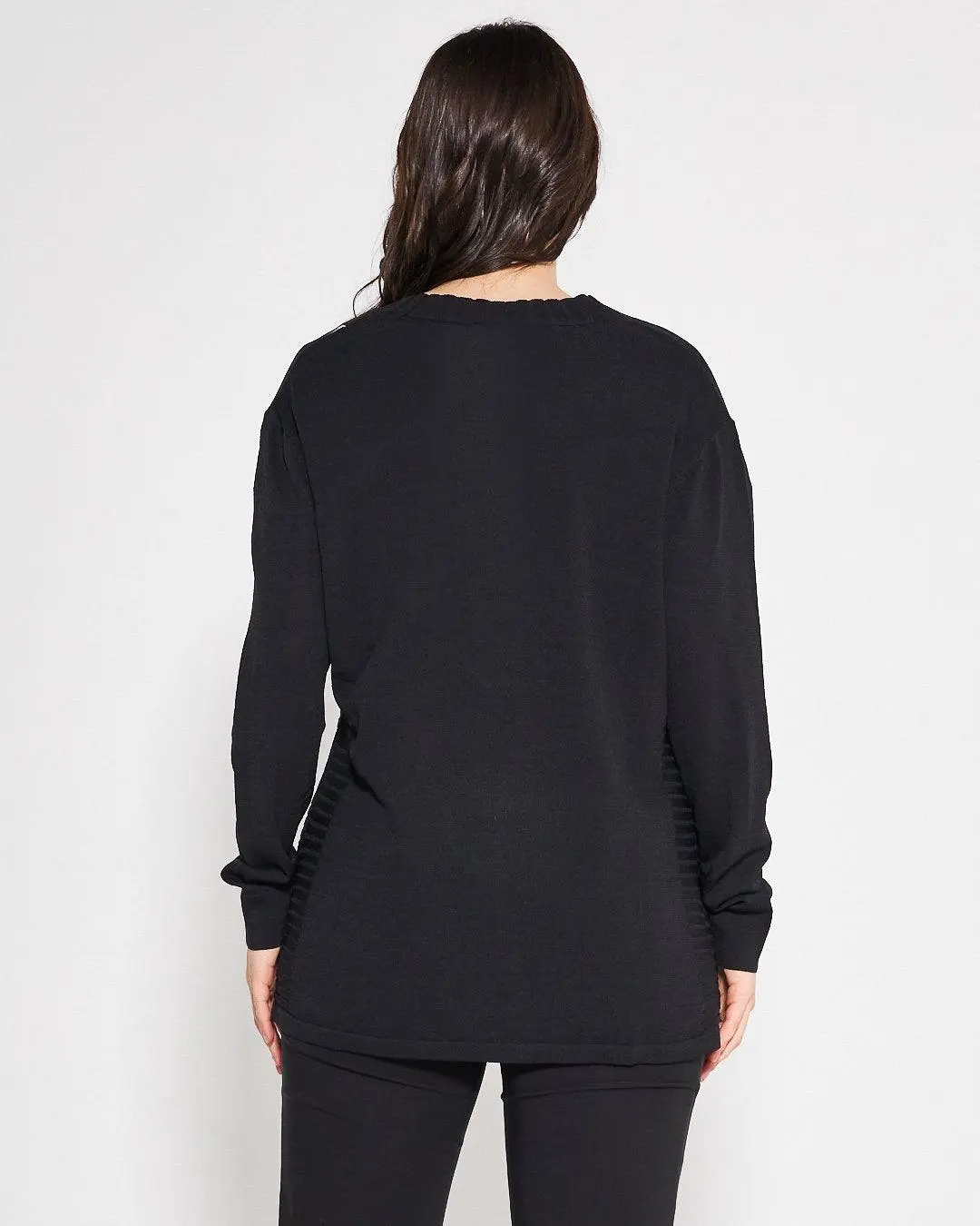 Cardigan scollo  a V NERO - Image 4