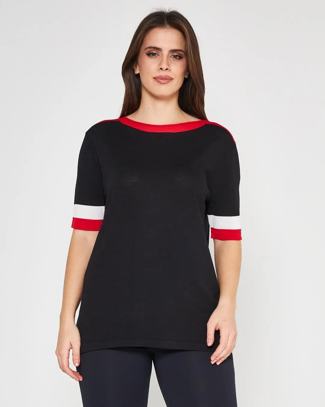 Maglia profili a contrasto NERO