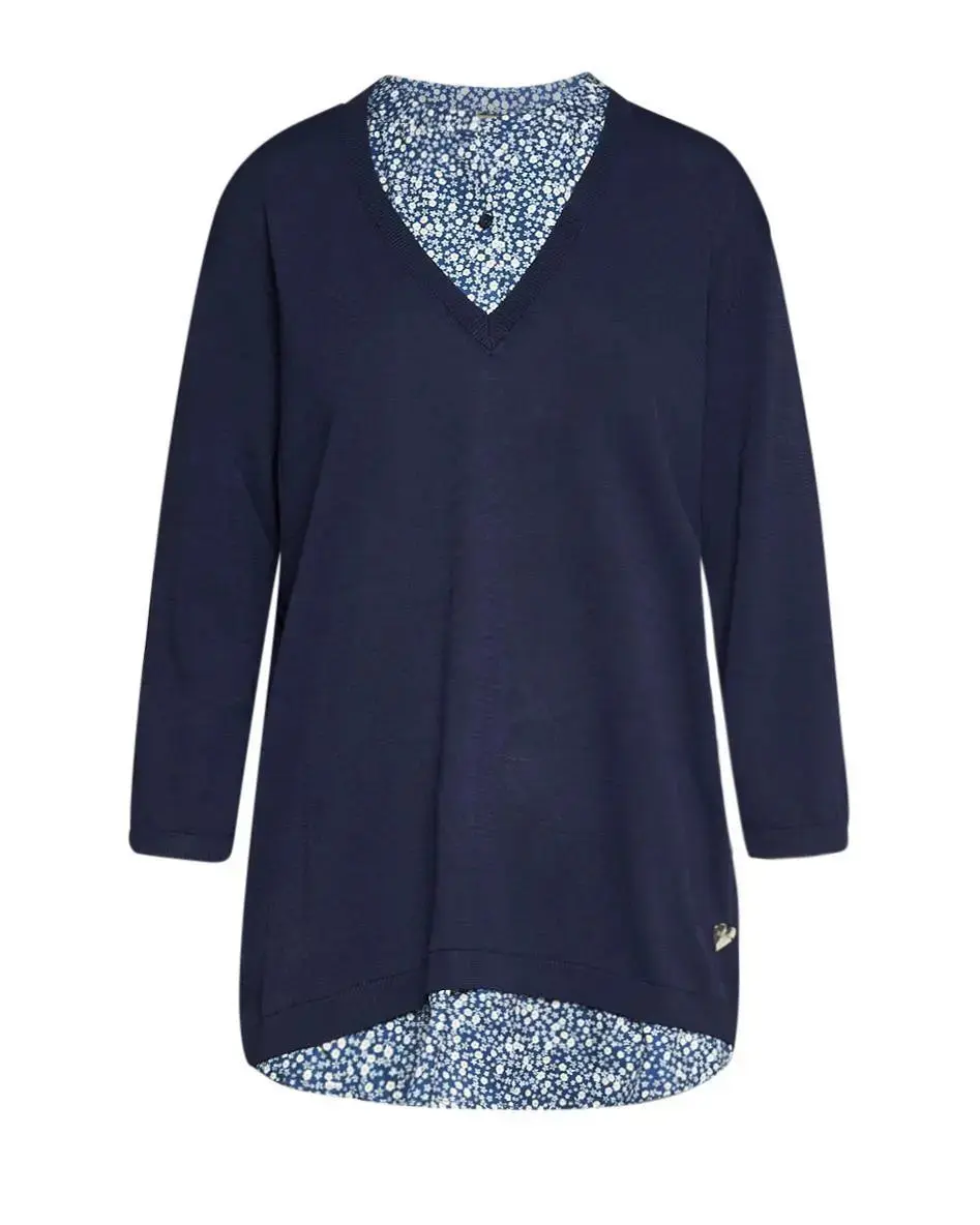 Maglia con camicia Blu