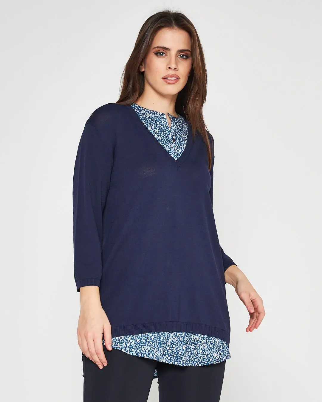 Maglia con camicia Blu - Image 3