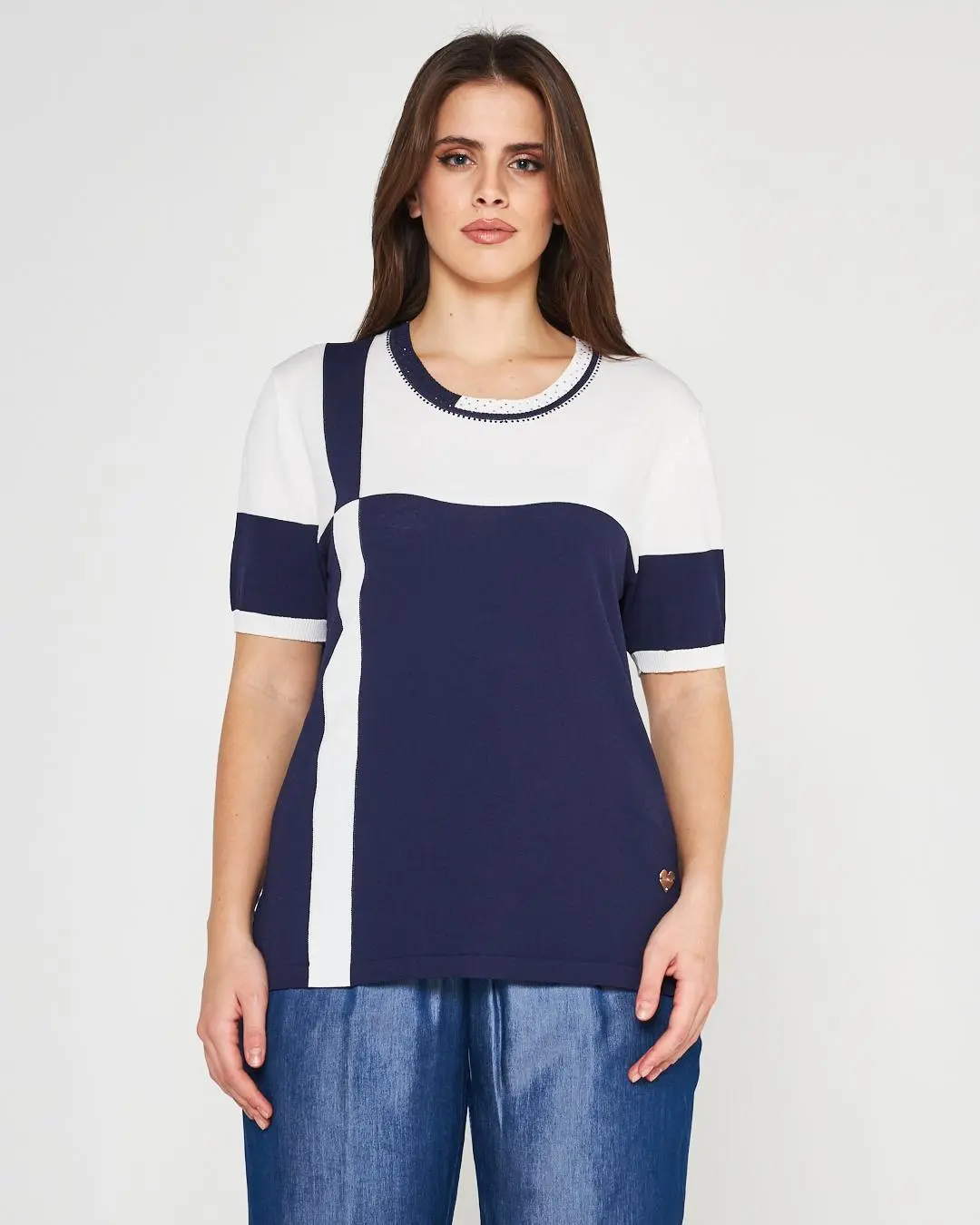 Maglia color block BLUE NAVY