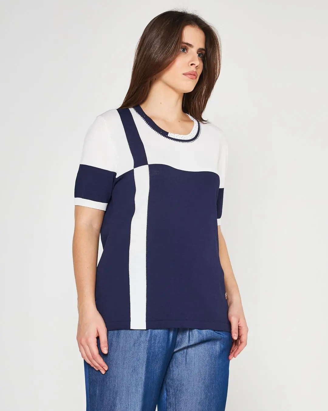 Maglia color block BLUE NAVY - Image 3