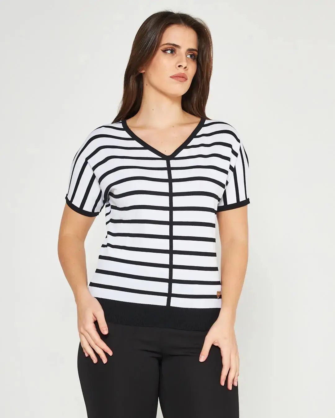 Maglia a righe BLACK-WHITE - Image 2