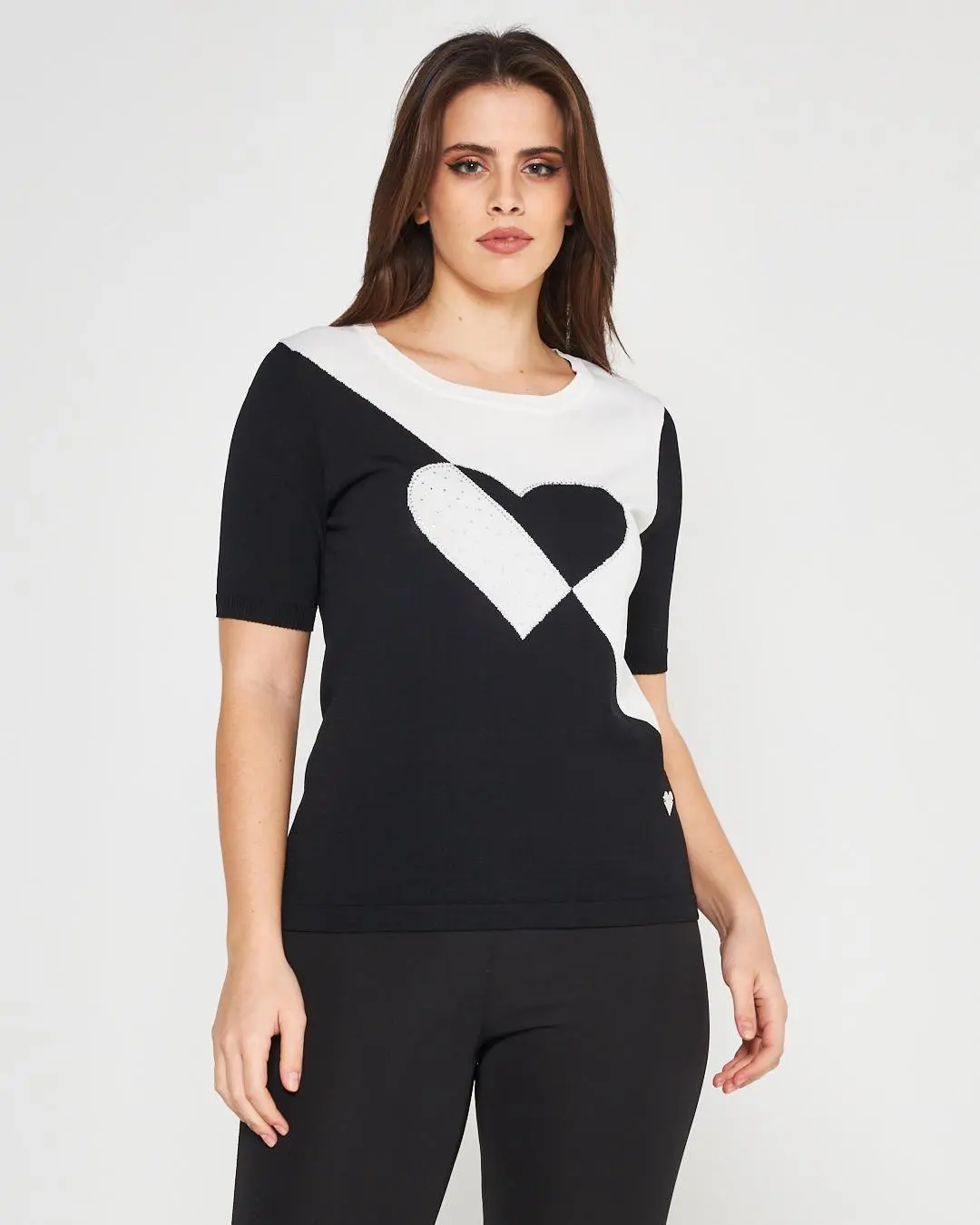 Maglia cuore BLACK-WHITE