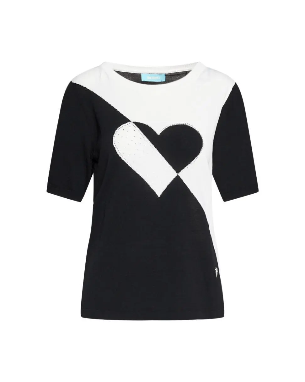 Maglia cuore BLACK-WHITE - Image 2