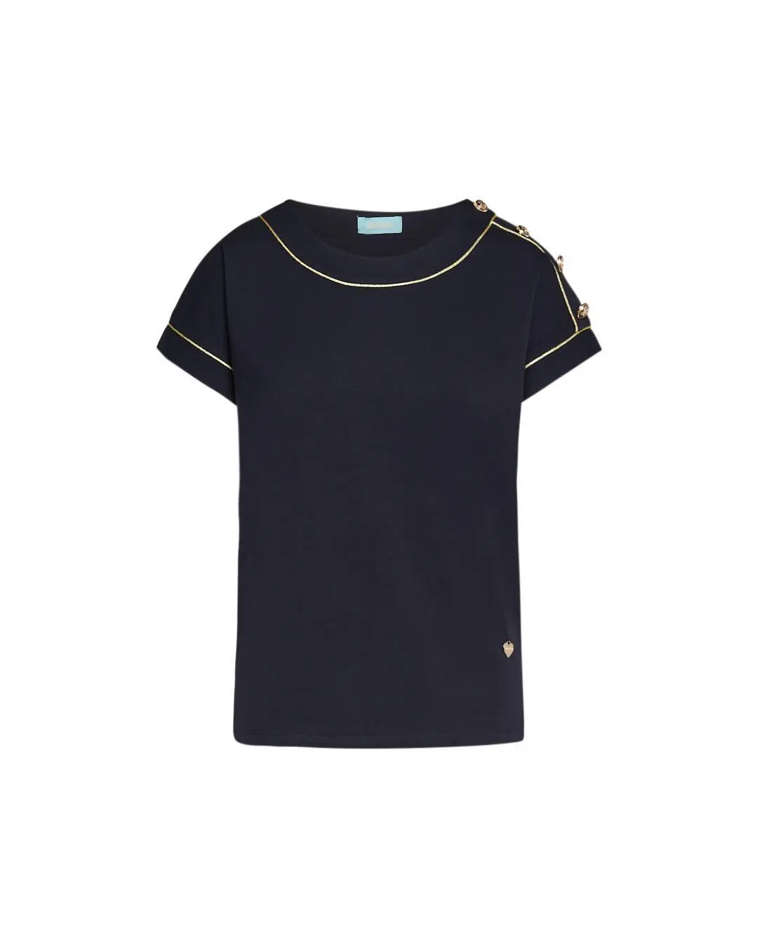 T-shirt con cup sleeves Blu - Image 2