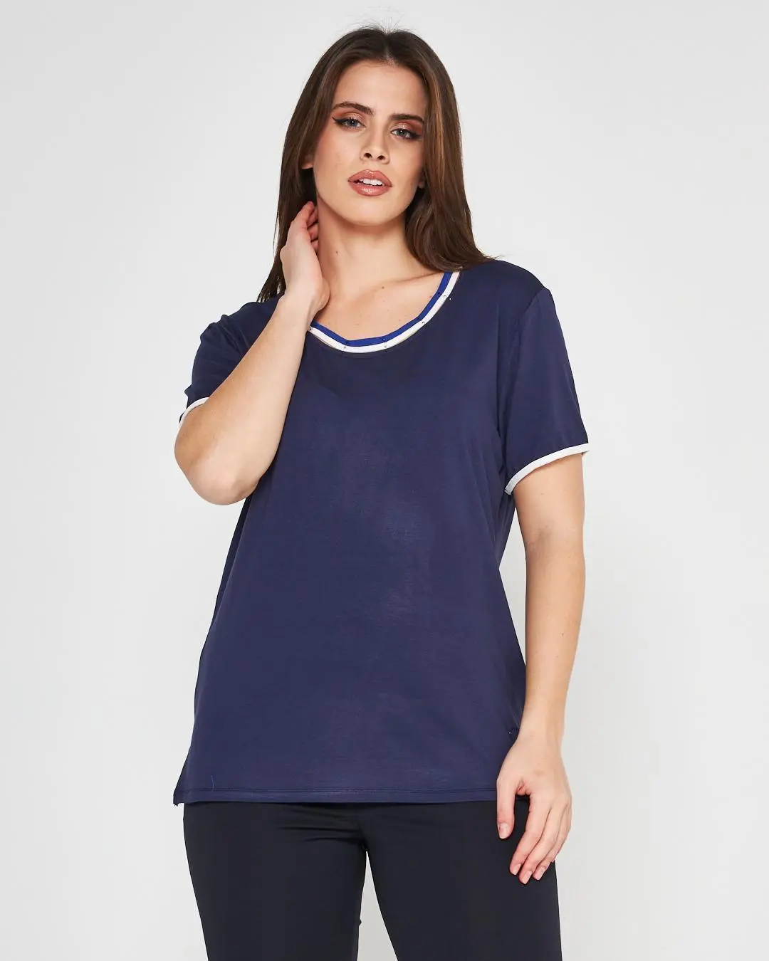 T-shirt girocollo BLUE NAVY - Image 3